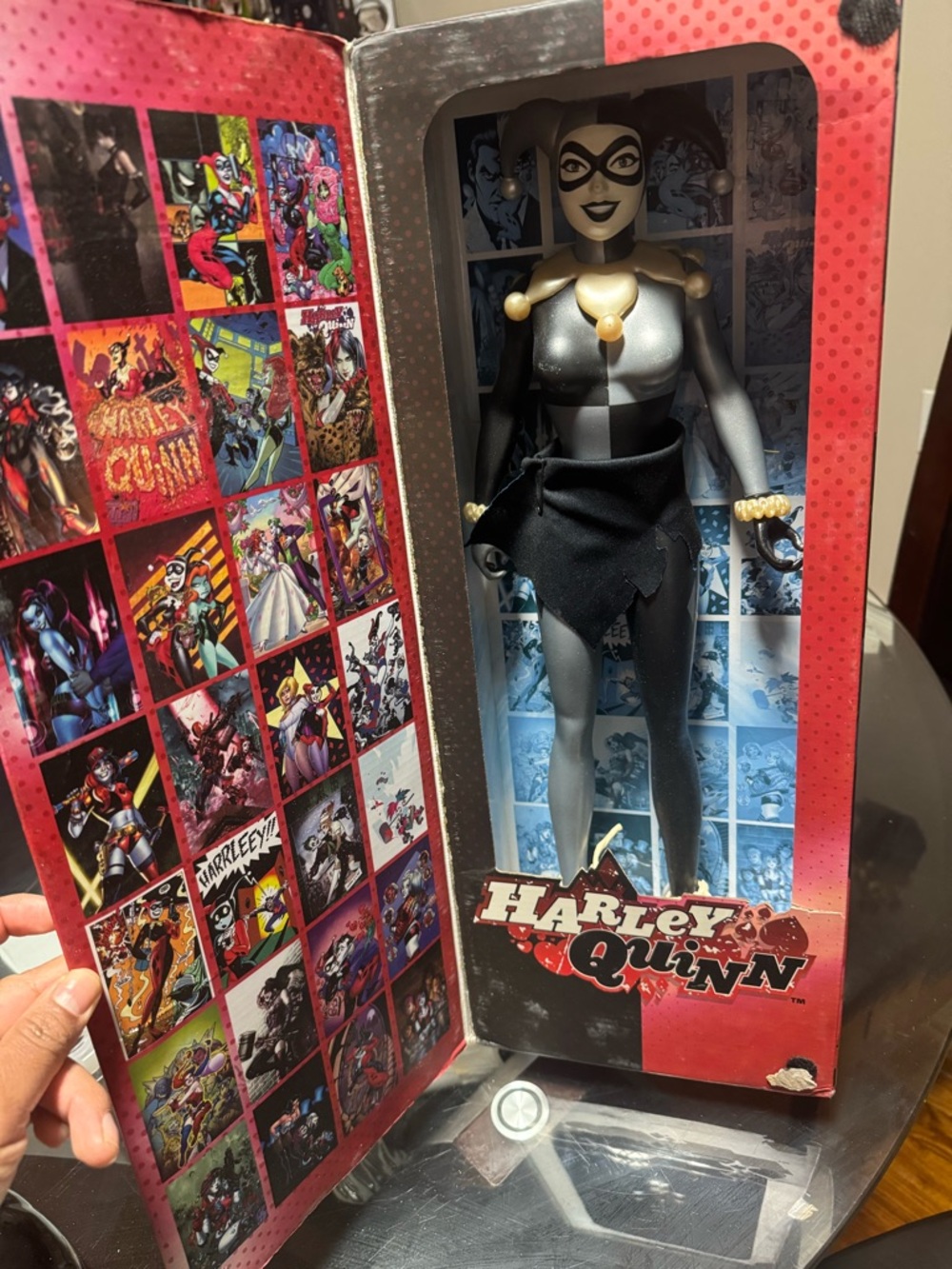 DC Harley Quinn Black & Gray Collectible Wall Art Doll Display